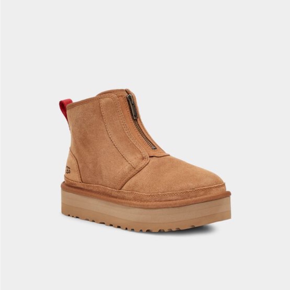 Brand new in box UGG Neumel Platform Zip Suede Booties Ships out same day!